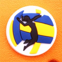 1pcs Love Volleyball Style PVC Shoe Charms Decorations Block Spiking Smash Shoe Accessories Game Time Clog Pins Buckle U520