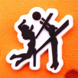 1pcs Love Volleyball Style PVC Shoe Charms Decorations Block Spiking Smash Shoe Accessories Game Time Clog Pins Buckle U520
