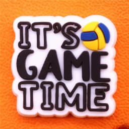 1pcs Love Volleyball Style PVC Shoe Charms Decorations Block Spiking Smash Shoe Accessories Game Time Clog Pins Buckle U520