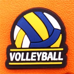1pcs Love Volleyball Style PVC Shoe Charms Decorations Block Spiking Smash Shoe Accessories Game Time Clog Pins Buckle U520