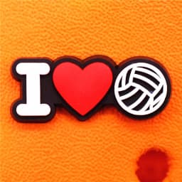 1pcs Love Volleyball Style PVC Shoe Charms Decorations Block Spiking Smash Shoe Accessories Game Time Clog Pins Buckle U520