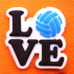 1pcs Love Volleyball Style PVC Shoe Charms Decorations Block Spiking Smash Shoe Accessories Game Time Clog Pins Buckle U520