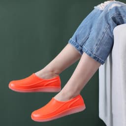 Lover Design Waterproof PVC Loafers Shoes Man Ankle Shoes Rain Boots Rubber Shoes Solid Color Fishing Boot Luminous Rain Boots