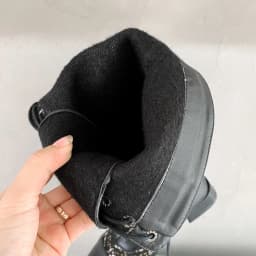 Plush Thick High-Heeled Cross-Lace Knight Boots Checkerboard Woven Tweed Lattice Imported Pattern Stitching PU Knee Boots