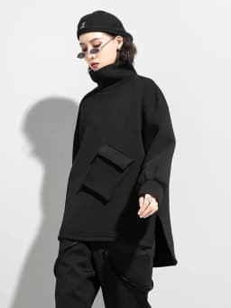 AmaxluluE 2025 Winter Korean Fashion Womens Trueleneck Clothes Ladies Punk Black Loose Hoodies Vintage Luxury Warm Sweatshirts