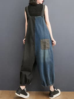 Amax luluE 2024 Korean Summer Design Women Plaid Ripped Denim Overalls Ladies Vintage Oversized Jeans Girl Punk Style Trousers