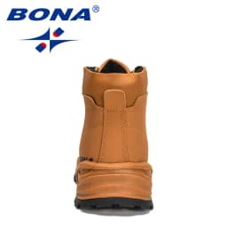 BONA New Designers Fashion Retro Ankle Action Leather Boots Men High-Top Winter Boots Outdoor Plush Desert Boots Mansculino