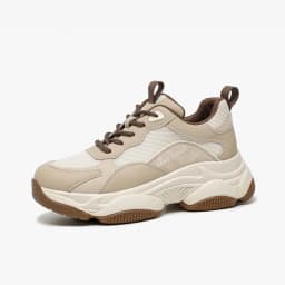 BeauToday Chunky Sneakers Women Mesh Leather Platform Shoes Mixed Colors Lace-Up Lady Trendy Trainers Thick Sole Handmade 29401