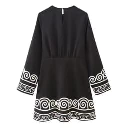 Autumn And Winter New Women's Fashion Splice Round Neck Slim Fit Long Sleeve Printed A-Line Dress Plus Size Elegant Dress 2024