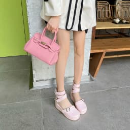 Oversized Shiny Patent Leather Ankle Strap Roman Style Women's Sandals Platform Flat Breathable Belt Buckle Summer Sandals
