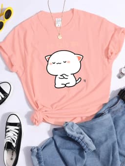 No Talk Me I Angy Arrogant Cat Kawaii T Shirt Womens Fashion Street Crop Top Hip Hop Cool Clothes Summer Casual Women T-Shirt