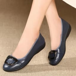 Genuine Leather Women's Flats Slip-On Loafers Moccasins Ballet Style Female Shoes Comfortable Sli-on Shoes Plus Size 41 42