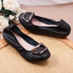 Genuine Leather Women's Flats Slip-On Loafers Moccasins Ballet Style Female Shoes Comfortable Sli-on Shoes Plus Size 41 42
