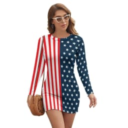 Vintage Striped Print Dress Long Sleeve Black White Vertical Stripes Night Club Dresses Autumn Lady Street Fashion Bodycon Dress