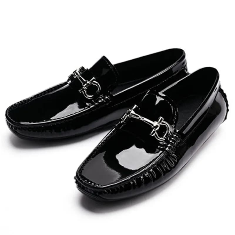 really leather Men's leisure Shoes new version casual fashion patent leather driving shoes genuine leather shoes