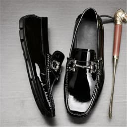 really leather Men's leisure Shoes new version casual fashion patent leather driving shoes genuine leather shoes