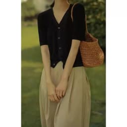 2022 New summer silk knit short sleeve cardigan women's fashionable half sleeve thin coat loose T-shirt cotton thread top