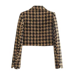 xikom 2021 Tweed Summer Women Two-piece Set Vintage Plaid long Sleeve short Blazer coat Female Slim High Waist Skirt Suits