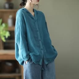 Jacket Spring and Summer Women's Clothing Cotton and Linen Hooded Coat Sun Shirt Linen Cardigan Thin Retro Korean Autumn Cloths