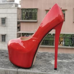 Crossdresser Red 19cm Ultra High Metal Thin Heels Cosplay Lace Bling Pumps Wedding Shoes Woman Steel Pipe Dance Stilettos