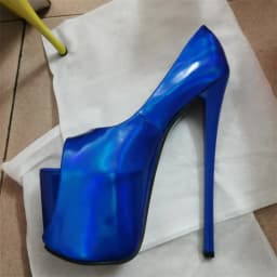 Crossdresser Red 19cm Ultra High Metal Thin Heels Cosplay Lace Bling Pumps Wedding Shoes Woman Steel Pipe Dance Stilettos