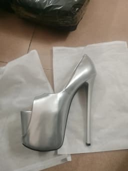 Crossdresser Red 19cm Ultra High Metal Thin Heels Cosplay Lace Bling Pumps Wedding Shoes Woman Steel Pipe Dance Stilettos