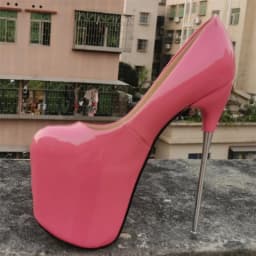 Crossdresser Red 19cm Ultra High Metal Thin Heels Cosplay Lace Bling Pumps Wedding Shoes Woman Steel Pipe Dance Stilettos