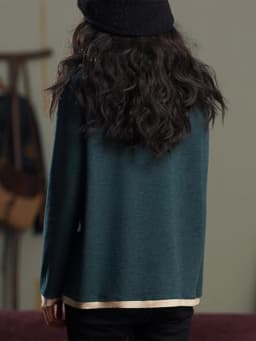 Amax luluE 2025 Turtleneck Loose Long Sleeve Tee Shirt Women Casual Green Tops Female Clothes Solid Color Basic Winter T-shirts