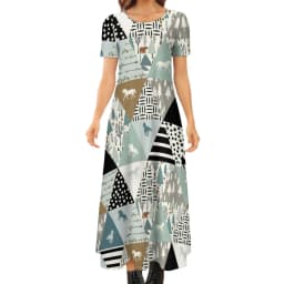 Colorful Horse Art Dress Lady's Secret Horses Racing Kawaii Maxi Dress Street Wear Bohemia Long Dresses Pattern Oversize Vestido