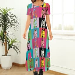 Colorful Horse Art Dress Lady's Secret Horses Racing Kawaii Maxi Dress Street Wear Bohemia Long Dresses Pattern Oversize Vestido