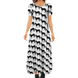 Colorful Horse Art Dress Lady's Secret Horses Racing Kawaii Maxi Dress Street Wear Bohemia Long Dresses Pattern Oversize Vestido