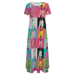 Colorful Horse Art Dress Lady's Secret Horses Racing Kawaii Maxi Dress Street Wear Bohemia Long Dresses Pattern Oversize Vestido