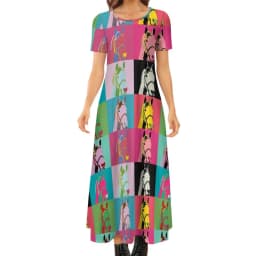 Colorful Horse Art Dress Lady's Secret Horses Racing Kawaii Maxi Dress Street Wear Bohemia Long Dresses Pattern Oversize Vestido