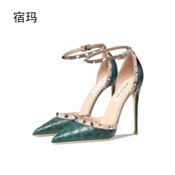 shoes woman 2025 trend Leather Women's Sandals Summer Gladiator Ankle Strap Party Sexy High Heels Luxury Rivets Ladies Shoes