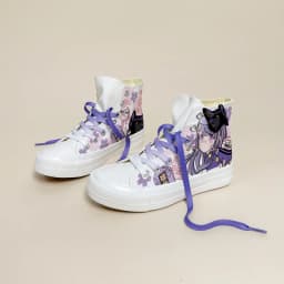 Amy and Michael Original Design Anmie Cartoon Sneakers Kawaii Girl Students Hand Painted Canvas Shoes  Women High Top Plimsolls