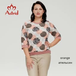 Astrid Women's T-Shirt 2022 Female Oversized Top O-Neck Daily All-Match Clothing Fashion Leopard Polka Dot Print Tee Shirt Trend