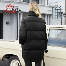 Astrid 2022 winter women's jackets Mid-length Coat Hooded Design stand collar parka Female fashion clothing ZR-7574