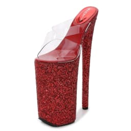 26CM Sequins Platform Super High Heels Sandals Stiletto Ladies Transparent Models Shoes Slippers Summer Nightclub Women's Pumps