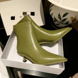 QUTAA 2023 Women Ankle Boots Autumn Winter Office Lady Dress Pointed Toe Thin High Heel Genuine Leather Shoes Woman Size 34-39
