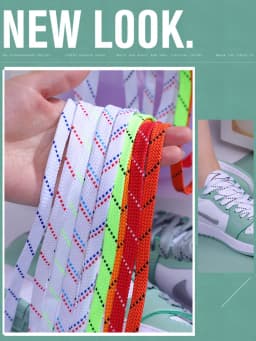 New Shoelaces for Sneakers Flat Shoelace Original Twill Two-Tone Pattern Premium Colorful Shoe Laces Athletic Unisex Shoestring