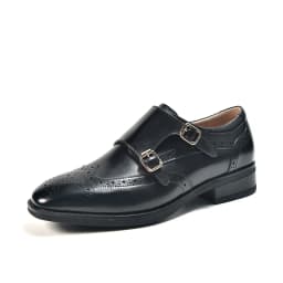 BeauToday Monk Shoes Women Genuine Cow Leather Buckle Strap Brogue Style Round Toe Casual Ladies Flats Handmade 27195
