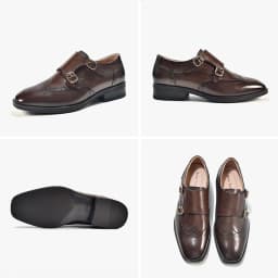 BeauToday Monk Shoes Women Genuine Cow Leather Buckle Strap Brogue Style Round Toe Casual Ladies Flats Handmade 27195