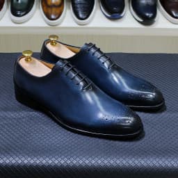 Genuine Leather Mens Formal Shoes Handmade Classic Whole Cut Oxfords Business Lace-up Plain Toe Wedding Dress Shoes for Men