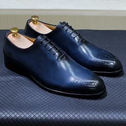 Genuine Leather Mens Formal Shoes Handmade Classic Whole Cut Oxfords Business Lace-up Plain Toe Wedding Dress Shoes for Men