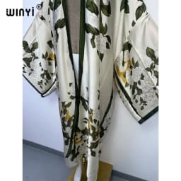 WINYI Bohemian Printed Bikini Cover-ups Elegant Kimono Blog Holiday Party Dress Women Free Size Beach Wear Swim Suit Cover Up