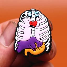 1pcs Human Organs Shoe Charms Heart Brain Stomach PVC Shoe Accessories Decoration Clog Pins Fit Party Kids Gifts