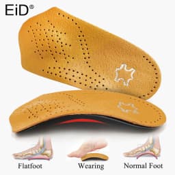 EiD Leather Orthopedic Insoles Orthotics Health Sole Pad For Flat Foot Heel Pain Arch Support Man Woman Shoe insole sole Insert