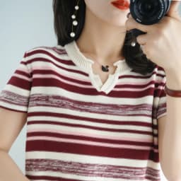 100% Cotton Short-sleeved Summer New Women's V-Neck Slim Pullover Tee Women's Plus Size Color stripe Knitted Bottoming T-shirt