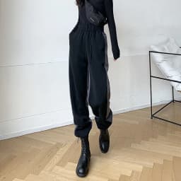 LMQ NEW 2020 Women Contrast Stitching Straight Wide Leg High Waist Sweatpants Casual Simple Elastic Harem Trousers