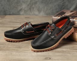 Fashion Genuine Leather Men's Loafers Soft Casual Shoes Moccasins Boat Shoes Platform Male Black Brown Lace-up Oxfords